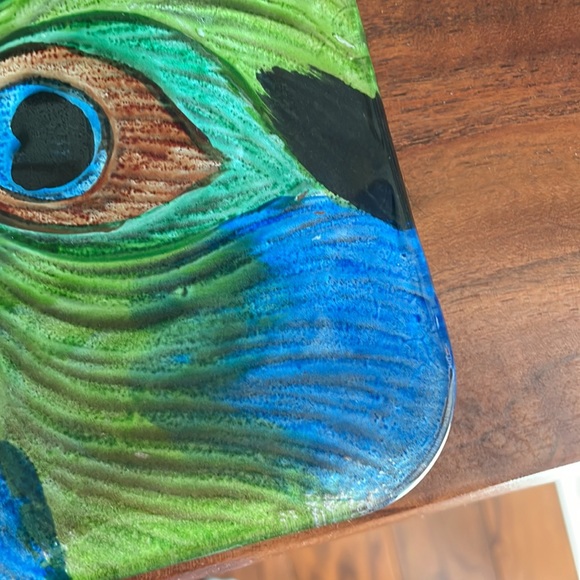 RARE Pier 1 One peacock plate painted 🦚 - Picture 4 of 12